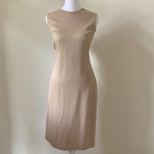St John Knit Dress Size 6. NWT. Camel Melange